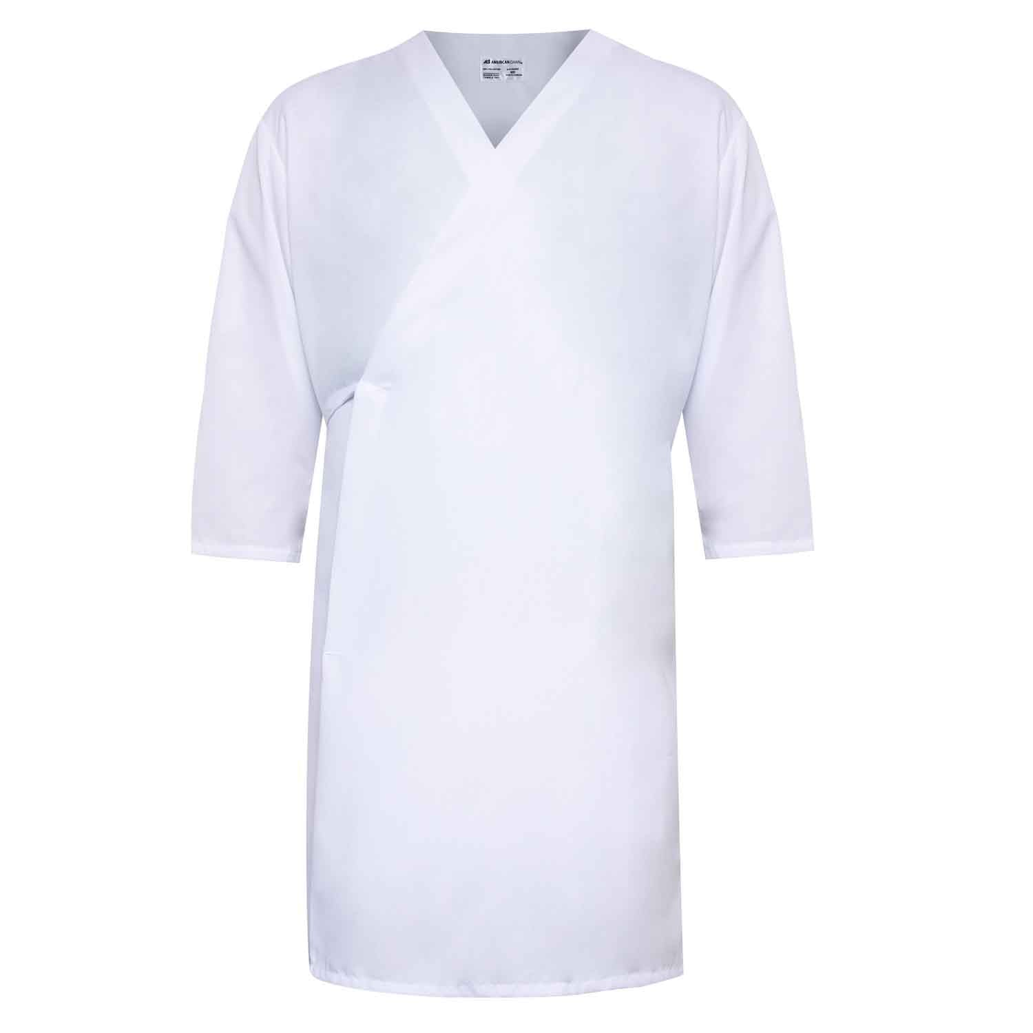 American Dawn | X-Small White Smock Wraps With 3/4 Sleeves And No Pockets