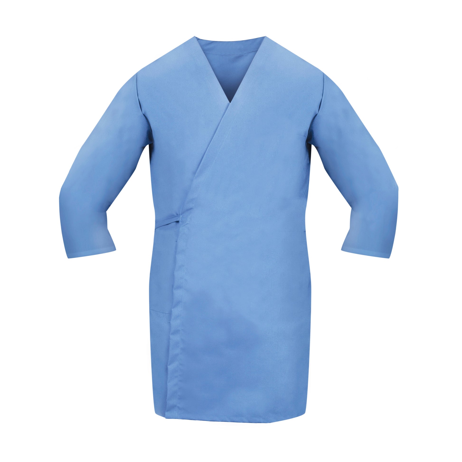 American Dawn | Medium Light Blue Smock Wraps With 3/4 Sleeves And No Pockets