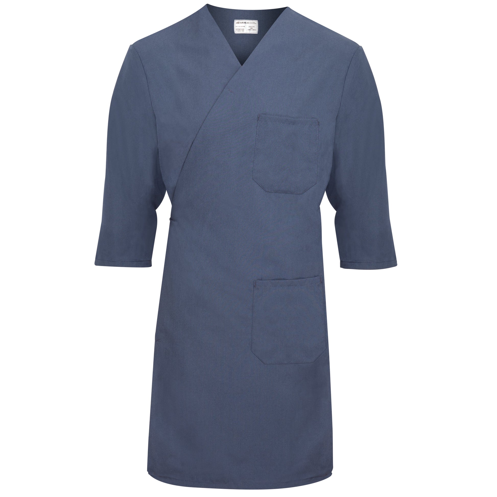 American Dawn | X-Small Navy Blue Smock Wraps With 3/4 Sleeves And 3 Pockets
