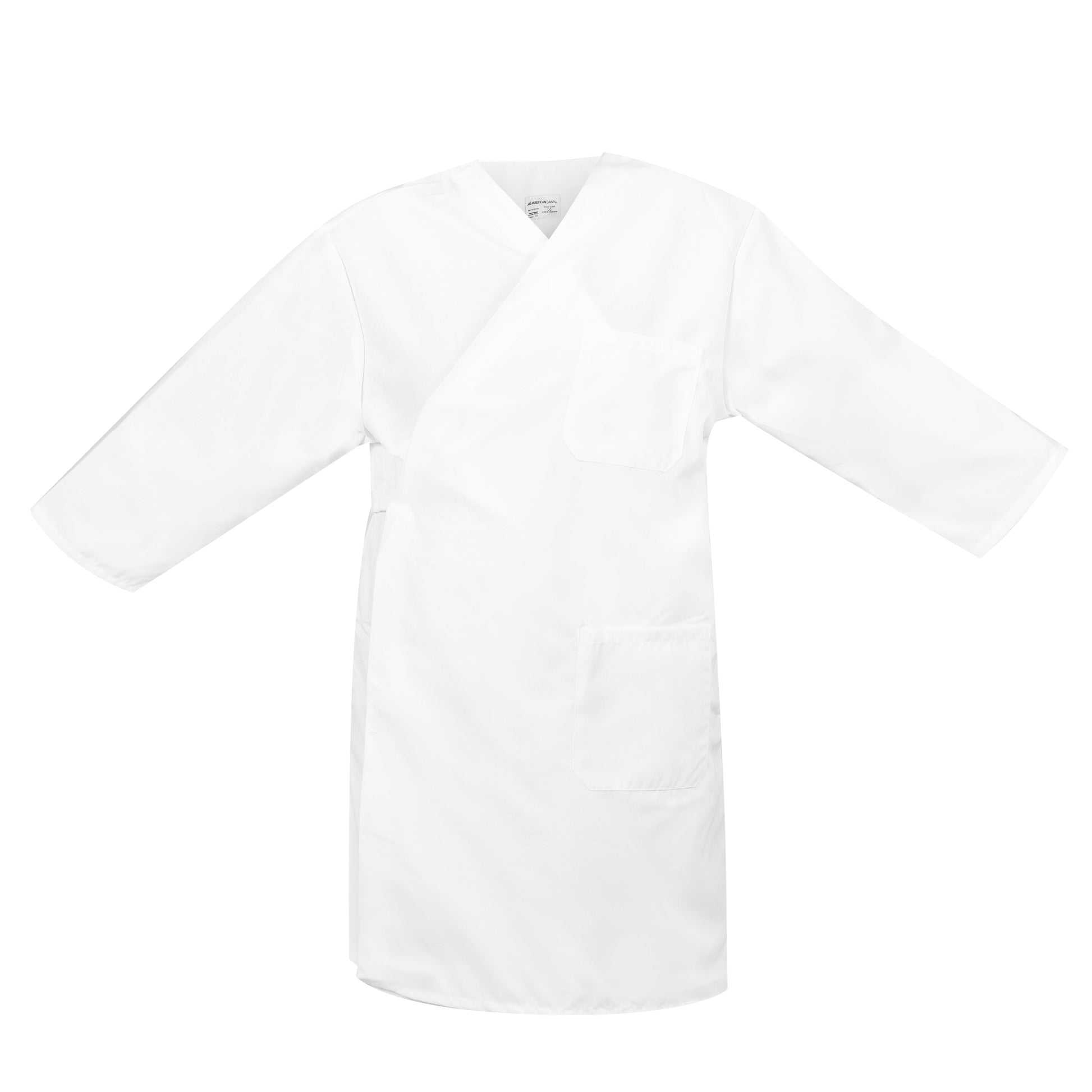 American Dawn | X-Small White Smock Wraps With 3/4 Sleeves And 3 Pockets