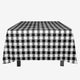 100% Polyester / Black And White Floral Checkered / 62x62 inch